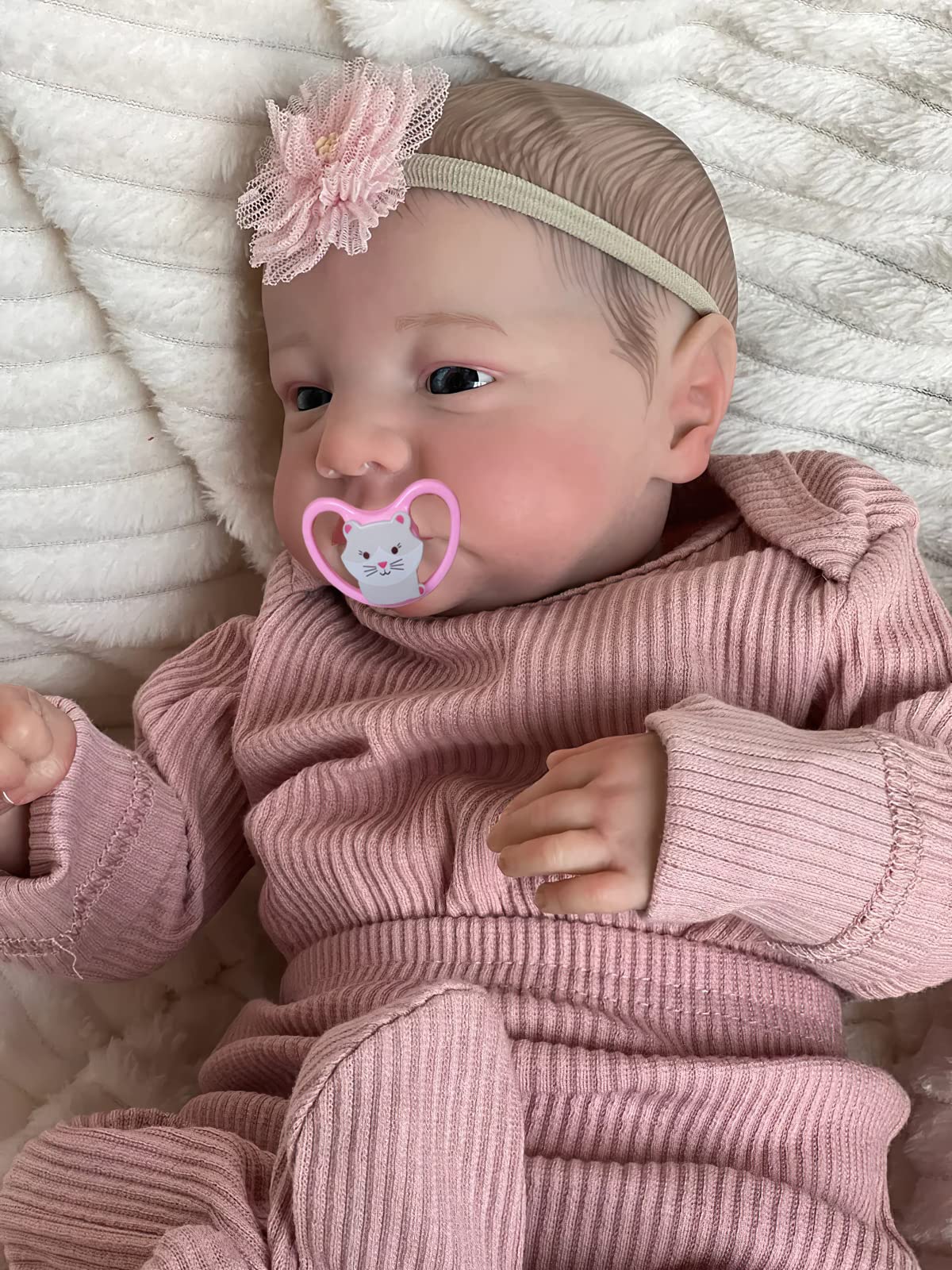 Кукла MineeQu 19 дюймовая Lifelike Reborn Baby Силиконовый винил Полное тело Анатомически верно Реалистичная новорожденная девочка, фото №5