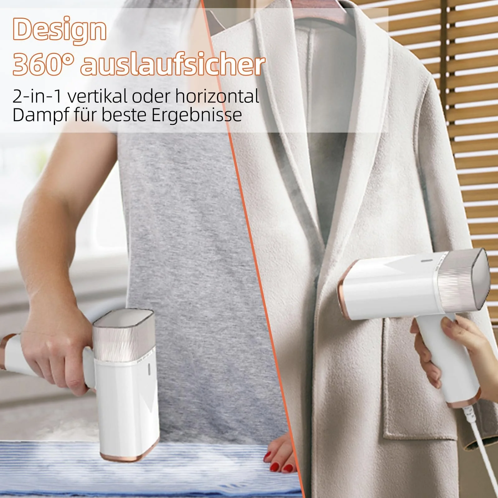 Портативный отпариватель 1000W 150ml White, фото №4