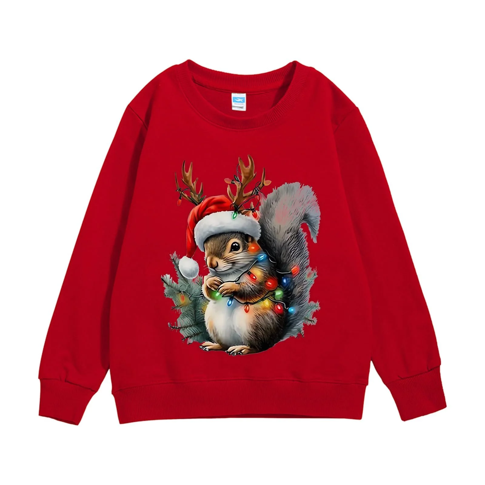 Світшот Generisch Дитячий Різдвяний Принт Білка Довгий Рукав, фото №1