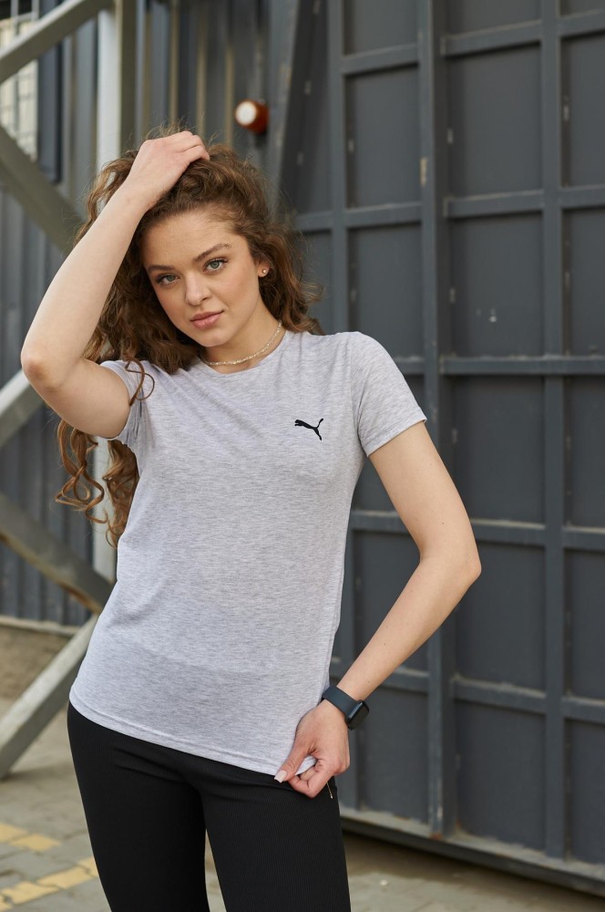 Жіноча футболка Puma сіра, фото №6