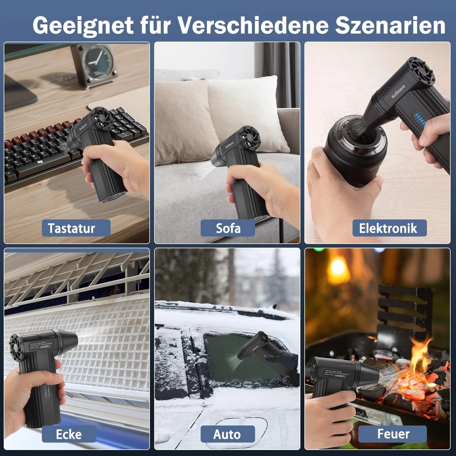 Електрична повітродувка 150,000 RPM 8000 mAh з магнітною насадкою, фото №5