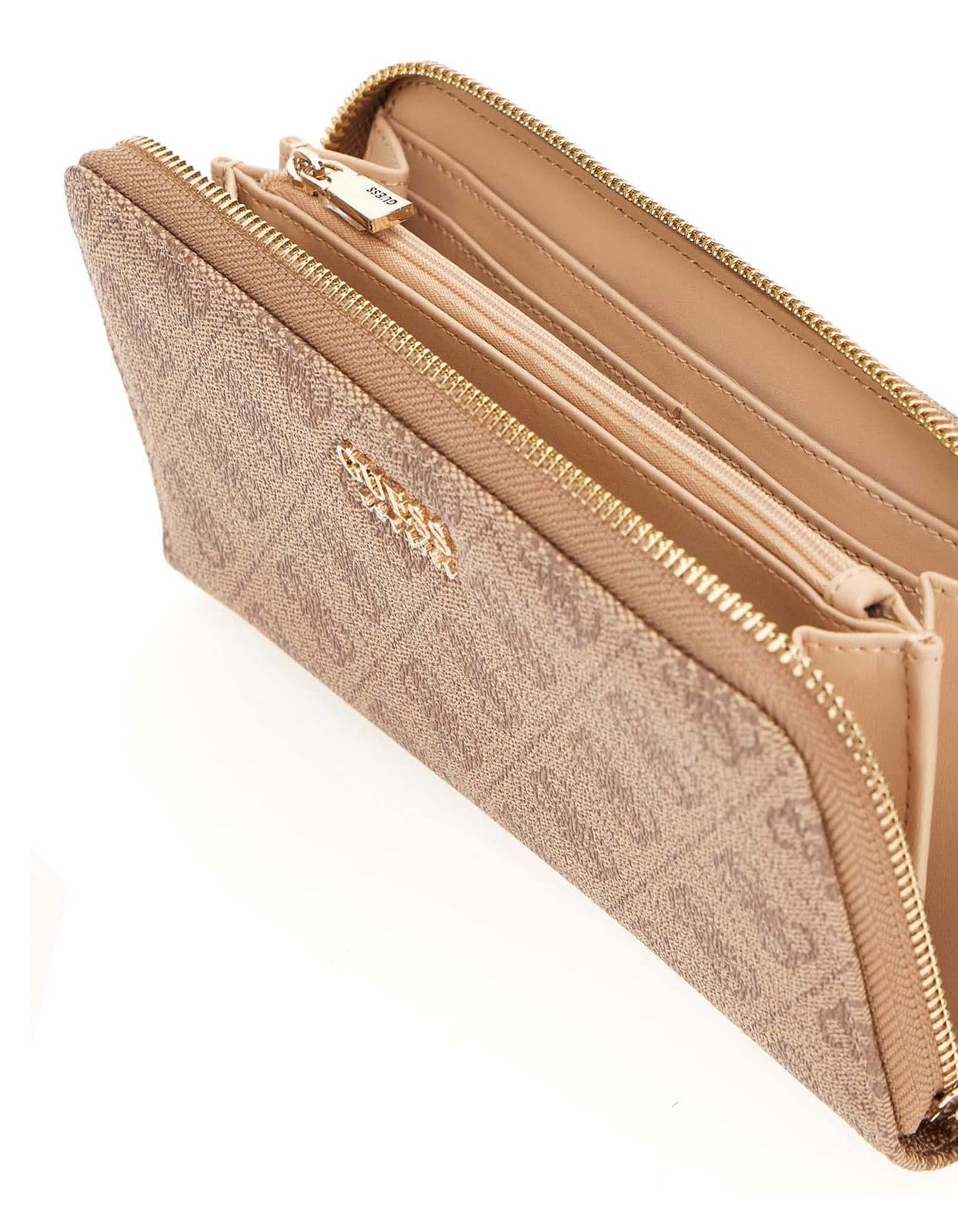 Гаманець GUESS Brenton SLG Large Zip Around Latte Logo, фото №2