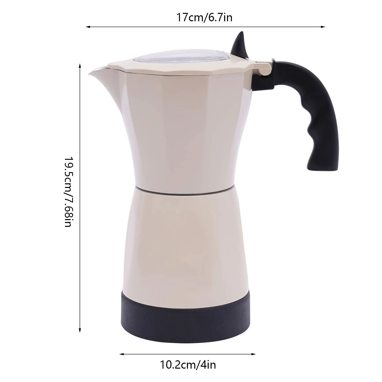 Ручная кофеварка с термокрышкой и ручкой бежевая основа, фото №2