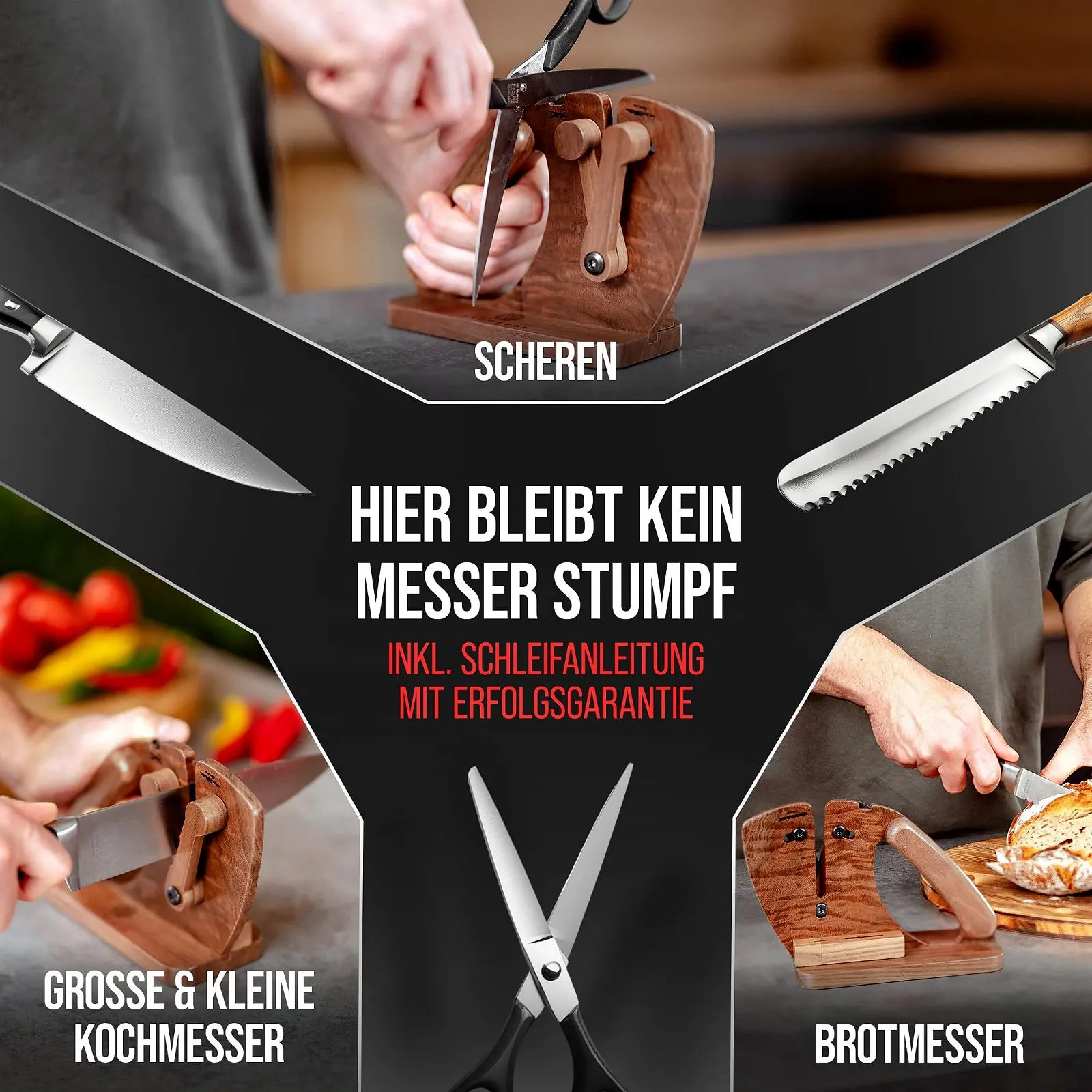 Точило для ножів та ножиць Walnut Для гладких та хвилястих лез з керамічним стрижнем Горіх, фото №4 Точило для ножів та ножиць Walnut Для гладких та хвилястих лез з керамічним стрижнем Горіх, фото №4