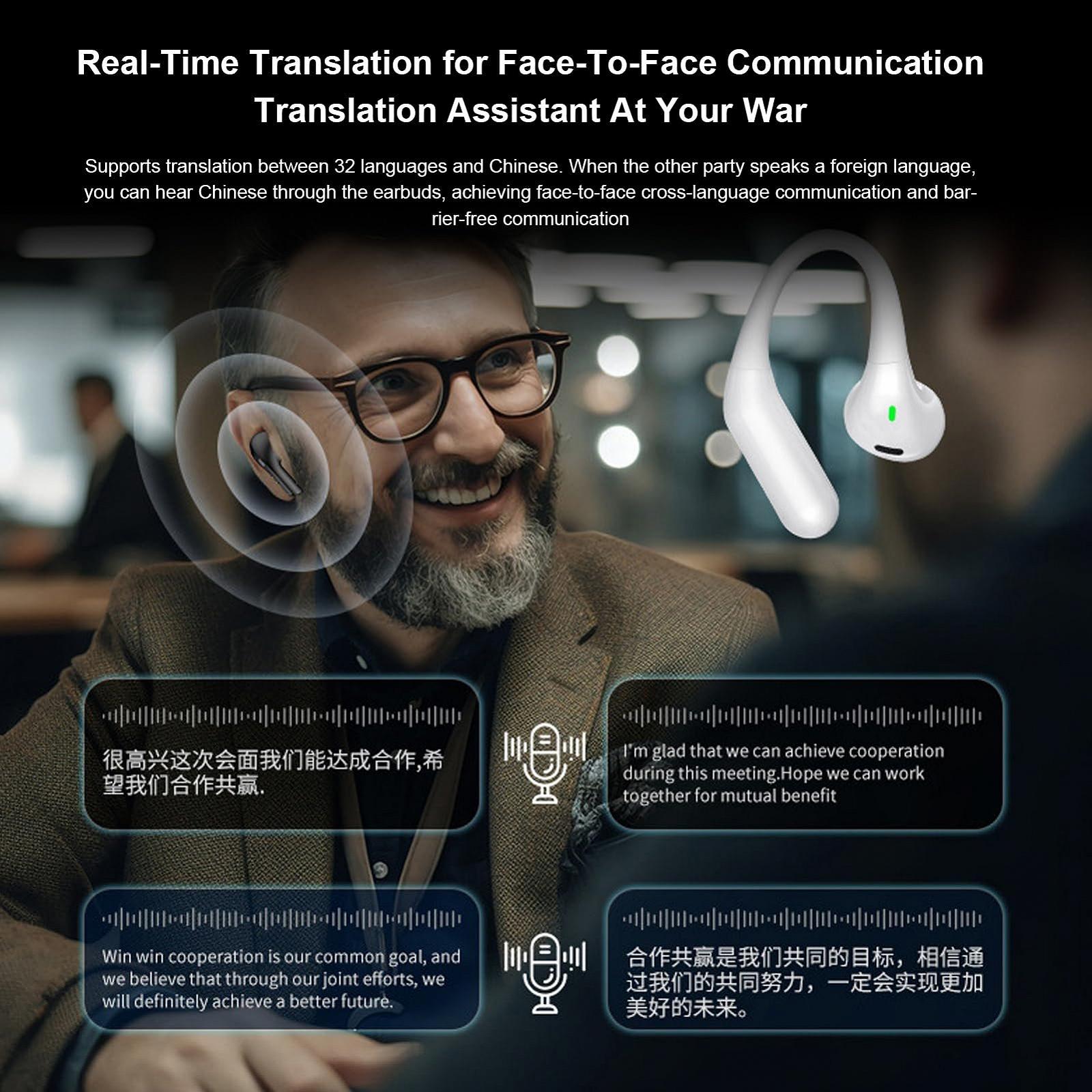 Навушники-перекладачі AI Voice, для 144 мов, швидка зарядка, фото №3