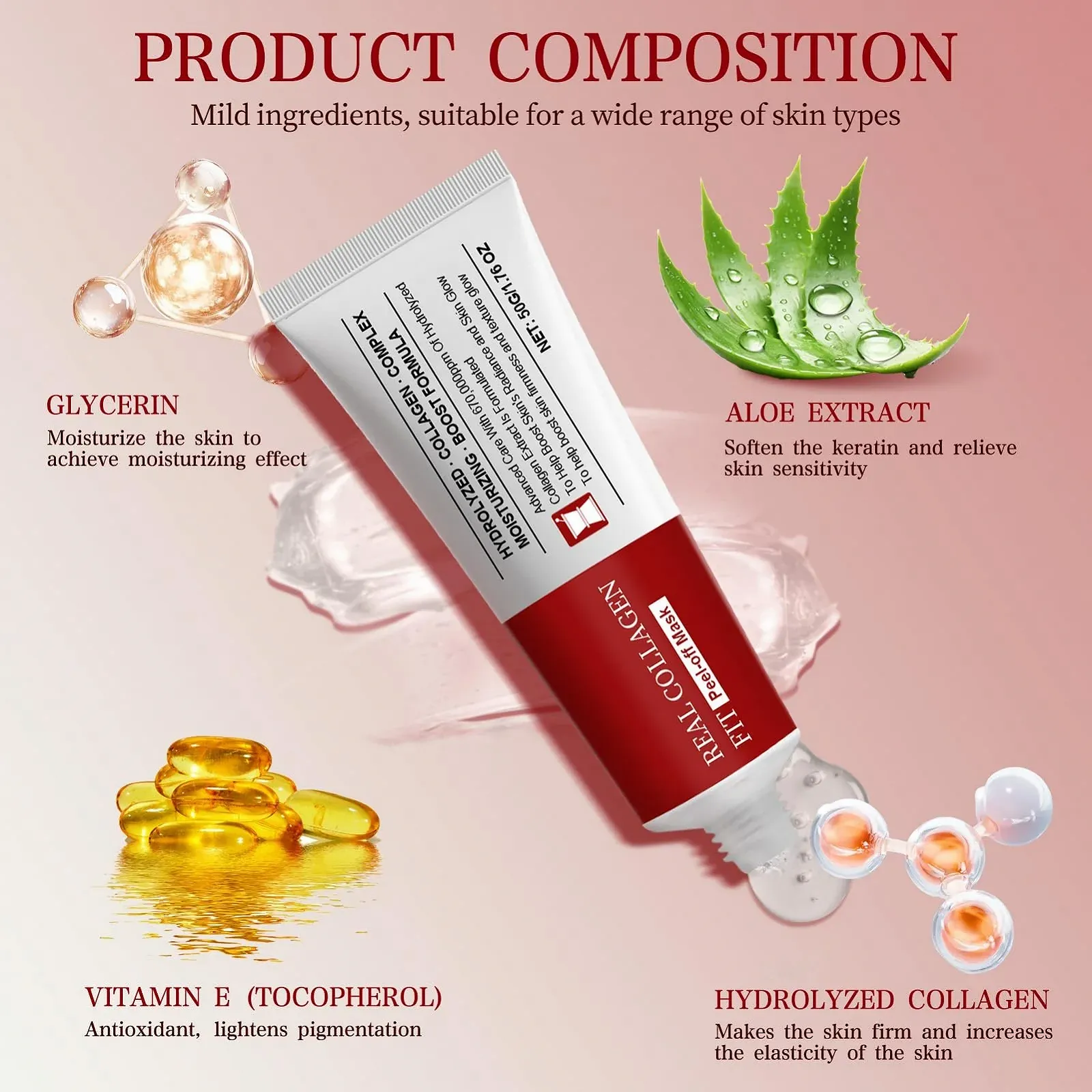 Нічна маска Allony Collagen, нічна маска-плівка для обличчя з колагеном, фото №4