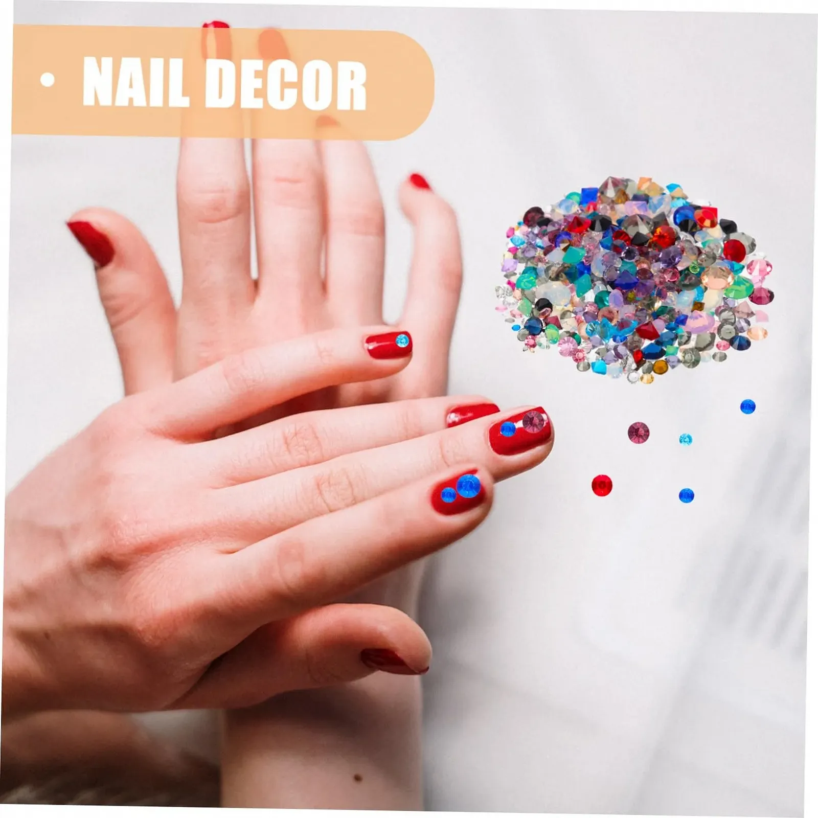 Стразы Стеклянные Разноцветные Mikinona для Дизайна Ногтей, DIY Украшения для Маникюра, Смешанные Цвета, Круглые Кончики, фото №2