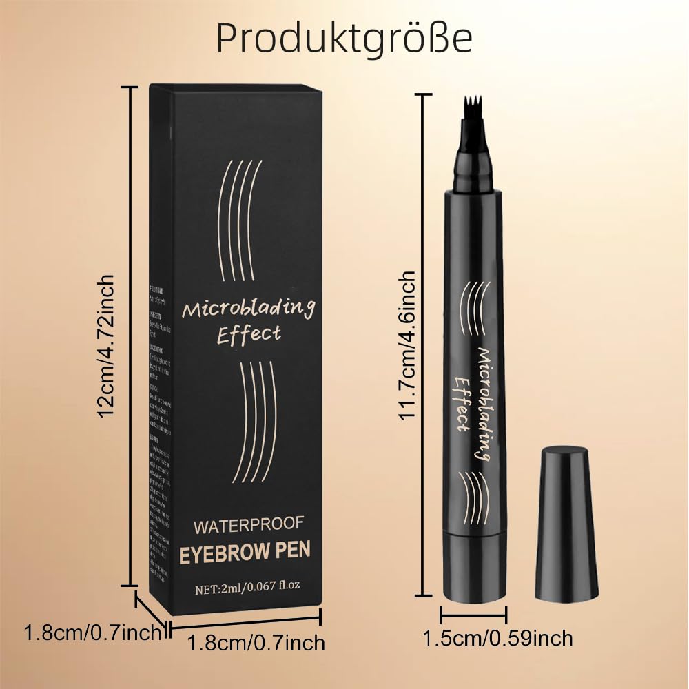 Олівець для брів 3D Microblading Four Claws Liquid Enhanced Natural Brows Dark Grey, фото №2