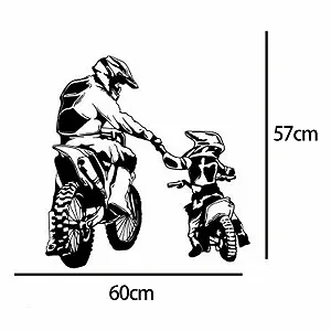 Наклейки на стіну Motorcycle Motocross Вінілові Чорні synthetic.ua - Фото 1