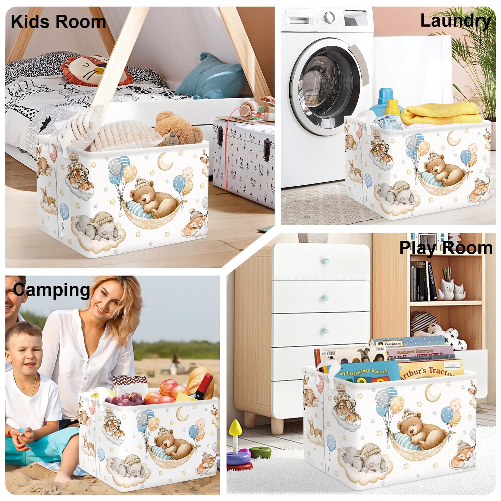 Корзина для игрушек HUUMONSS Детская складная для мальчиков девочек, фото №7