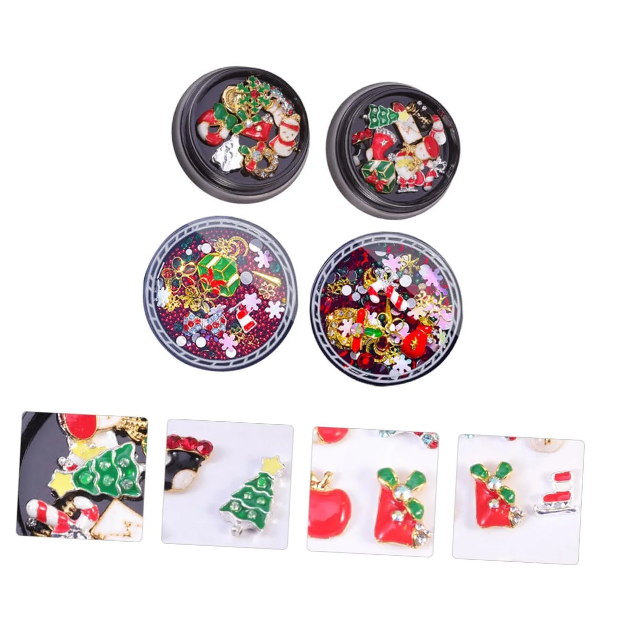 Украшения для ногтей Бриллиант FRCOLOR Рождественский снеговик 3D, 8 коробок, фото №6