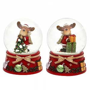 Снігова куля Dekohelden24 Лось Червона основа synthetic.ua - Фото 1