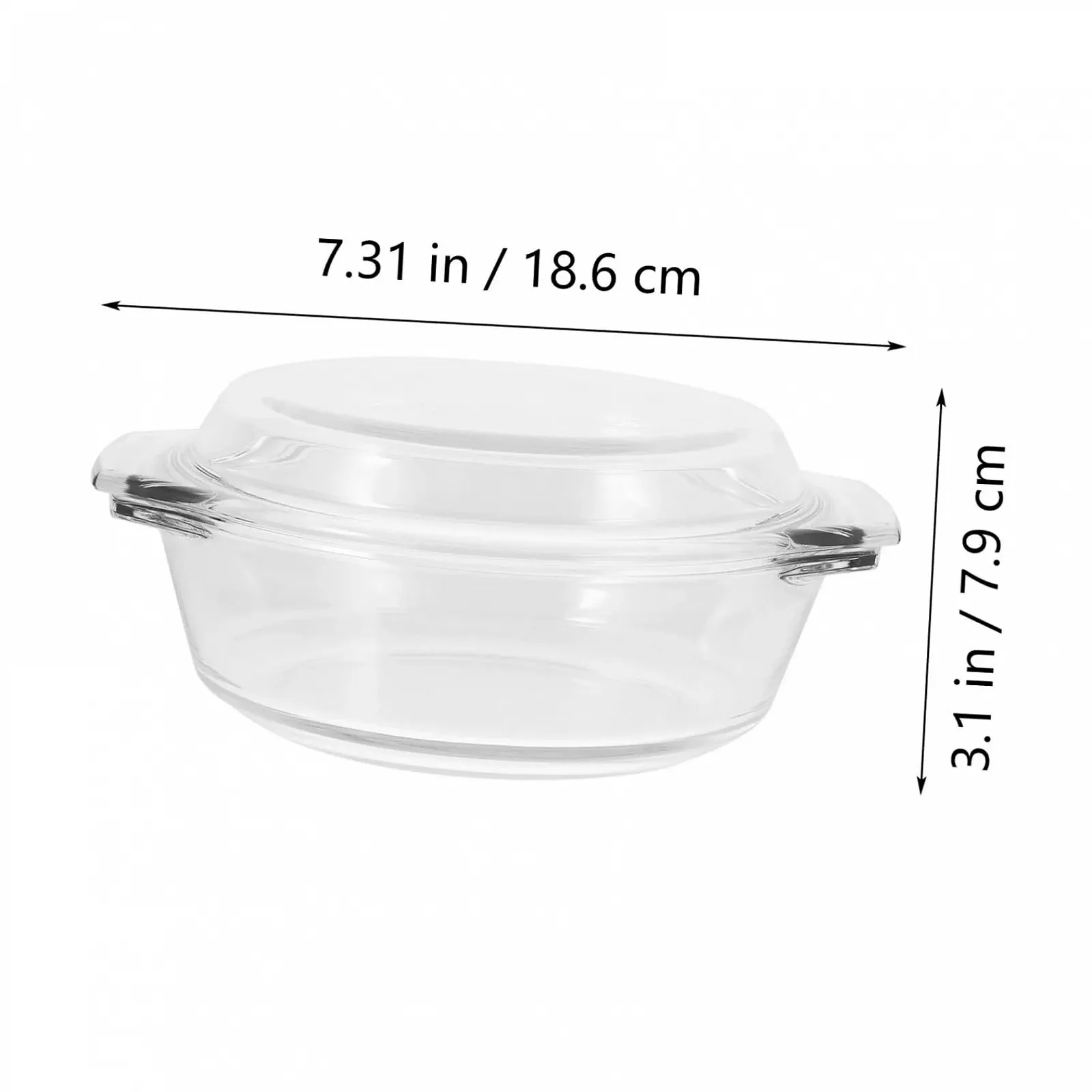 Форма для запікання SOLUSTRE з кришкою скляна термостійка прозора, фото №2