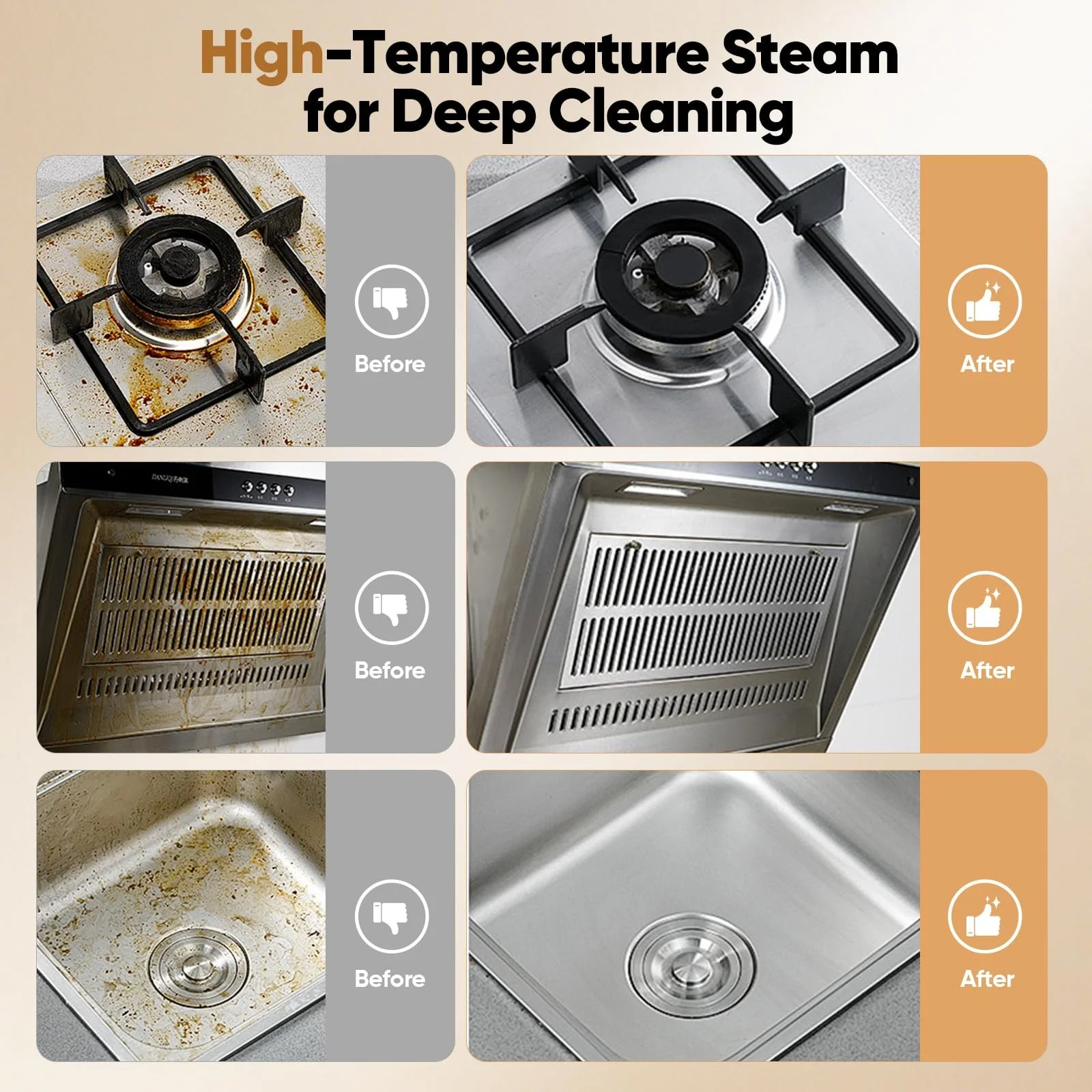 Портативний пароочисник 2500 Вт 1200 мл 6 насадок 9 вібраторів, фото №4 Портативний пароочисник 2500 Вт 1200 мл 6 насадок 9 вібраторів, фото №4