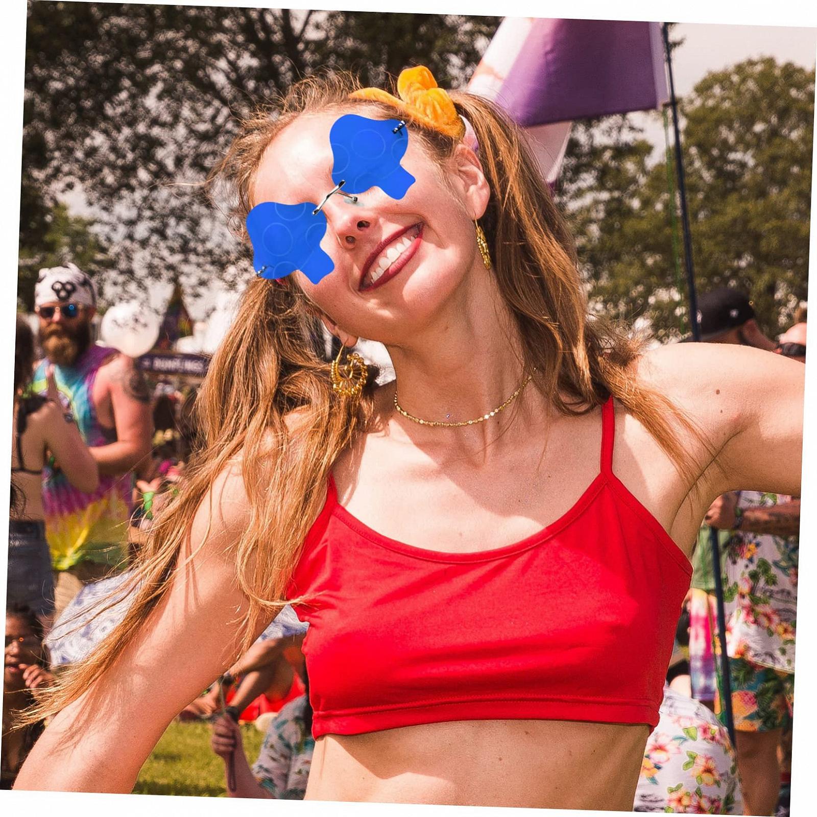 Сонцезахисні окуляри PACKOVE, Набір з 3 шт, Без оправи, Метал, синій, фото №6