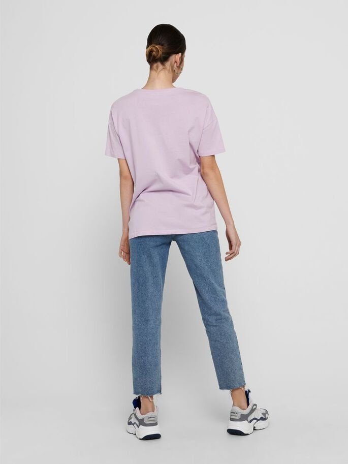 Футболка ONLFIONA LIFE OVERSIZE BOX TOP JRS 15226022 Orchid Bloom ONLY Бузковий XS, фото №5
