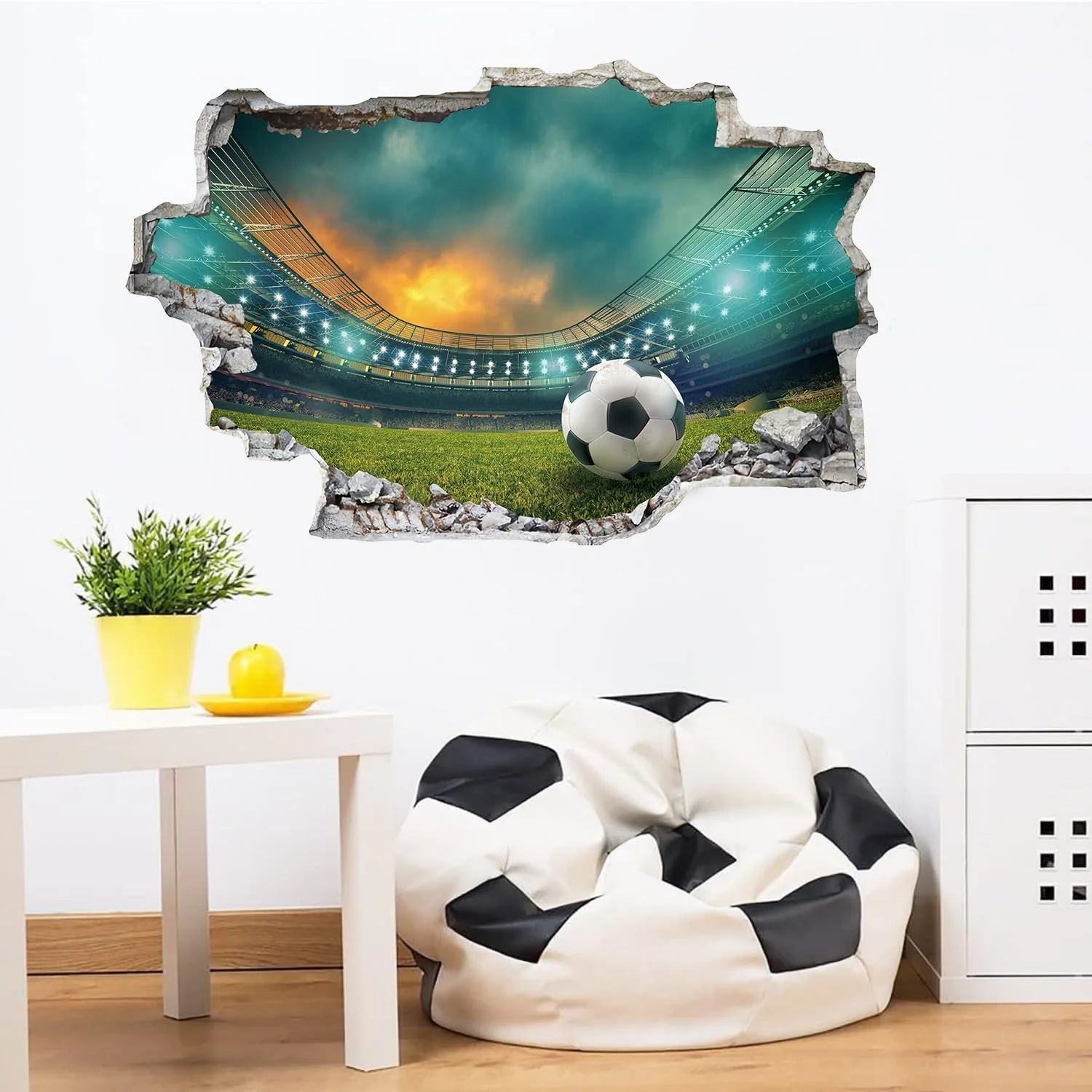 Наклейка на стіну TOARTI 3D Футбольна арена Прорив Різнокольоровий, фото №4