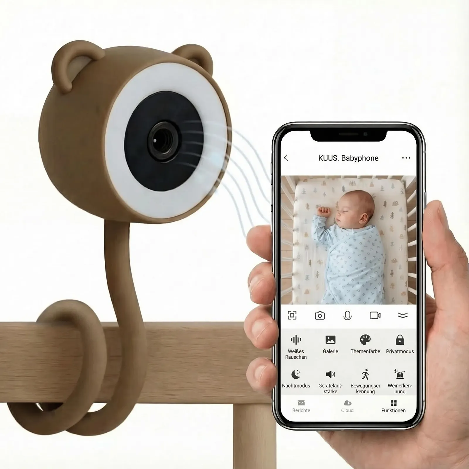 Відеоняня KUUS. 2K WiFi App Night Light White Noise Sleep Aid Baby Camera, фото №1 Відеоняня KUUS. 2K WiFi App Night Light White Noise Sleep Aid Baby Camera, фото №1