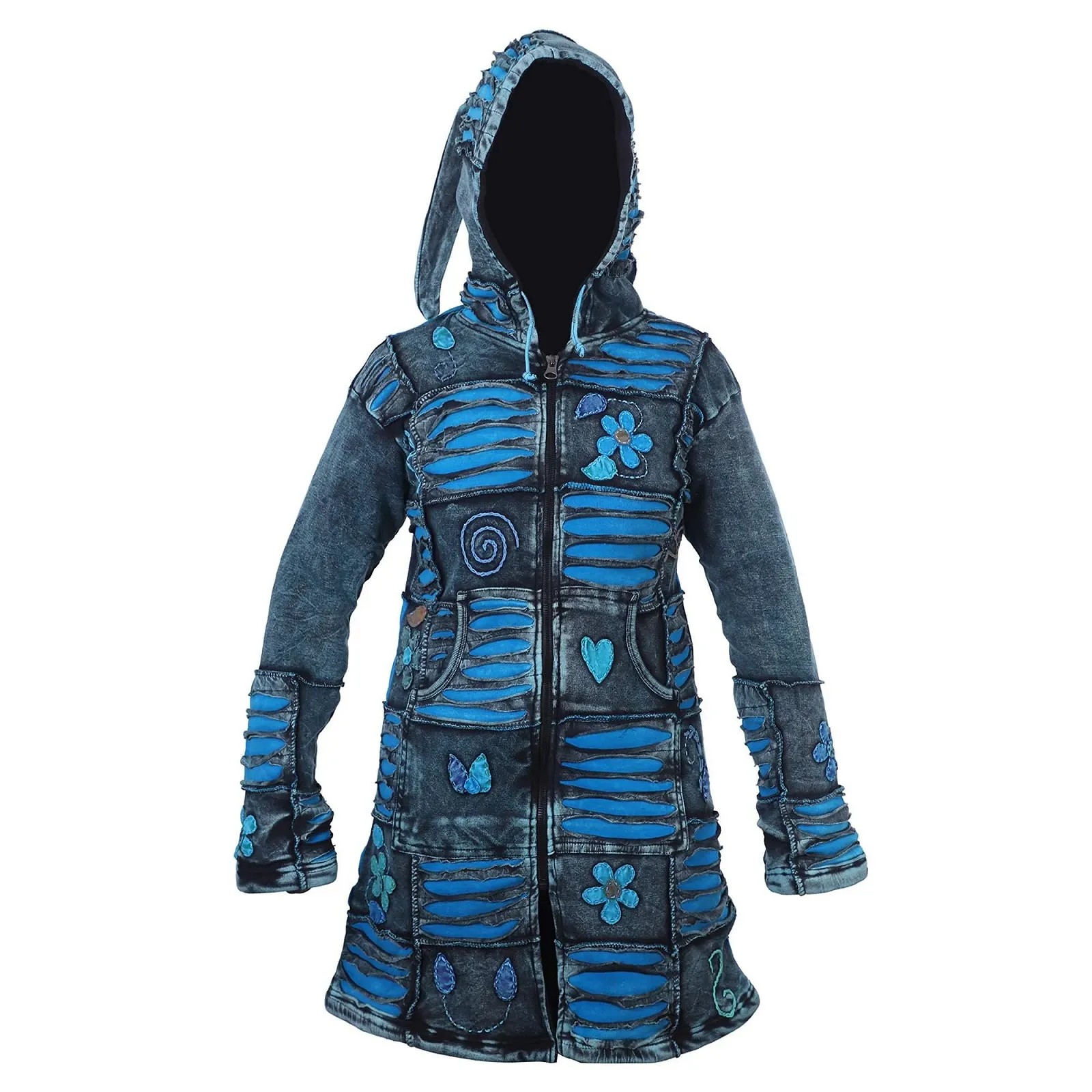 Жіноче пальто Ezhippie Довге з квітковим принтом та вирізами, фото №1