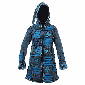 Жіноче пальто Ezhippie Довге з квітковим принтом та вирізами - Фото 1