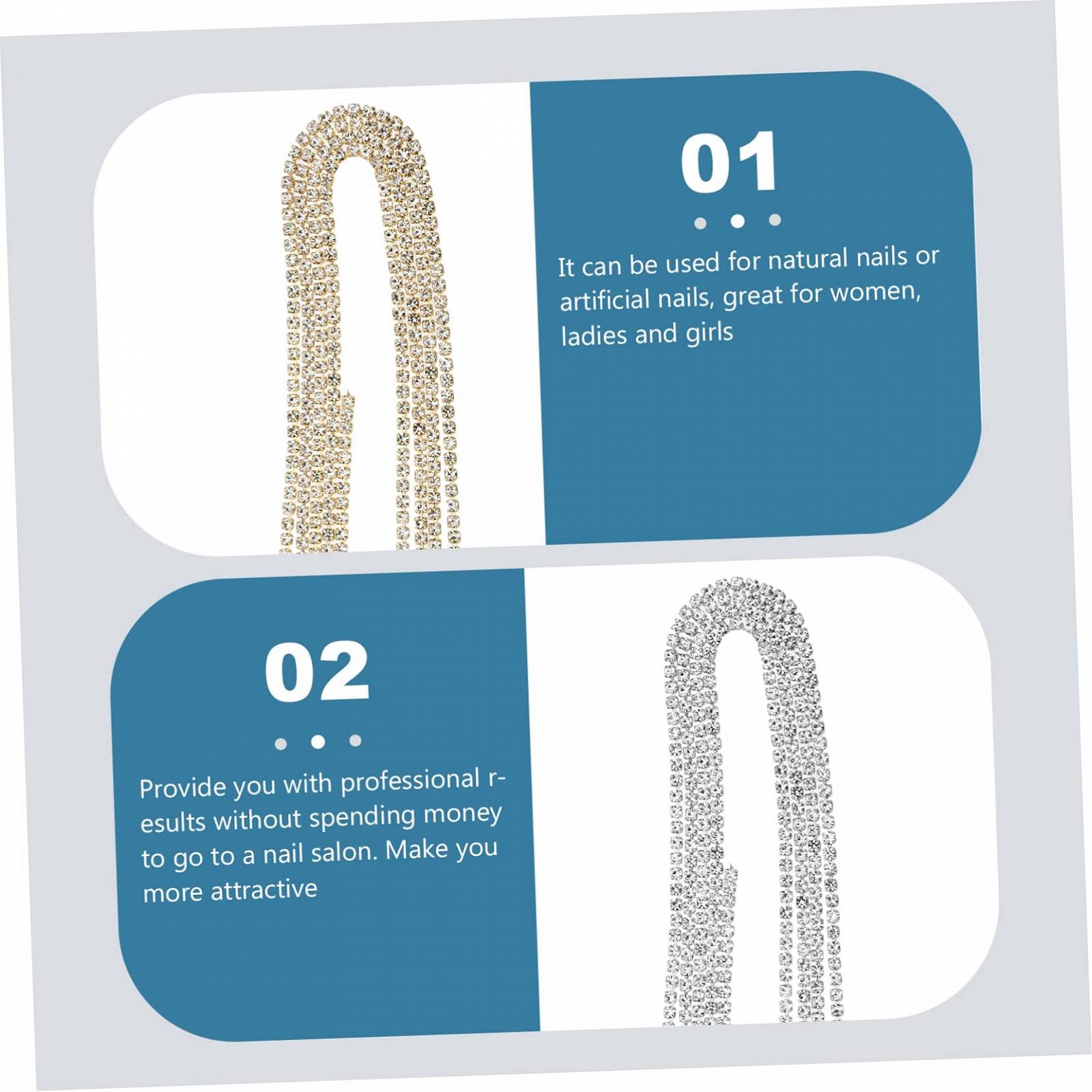 Украшения для ногтей Healvian, цепочка, стразы, ювелирные изделия, простые в использовании аксессуары для ногтей, фото №9