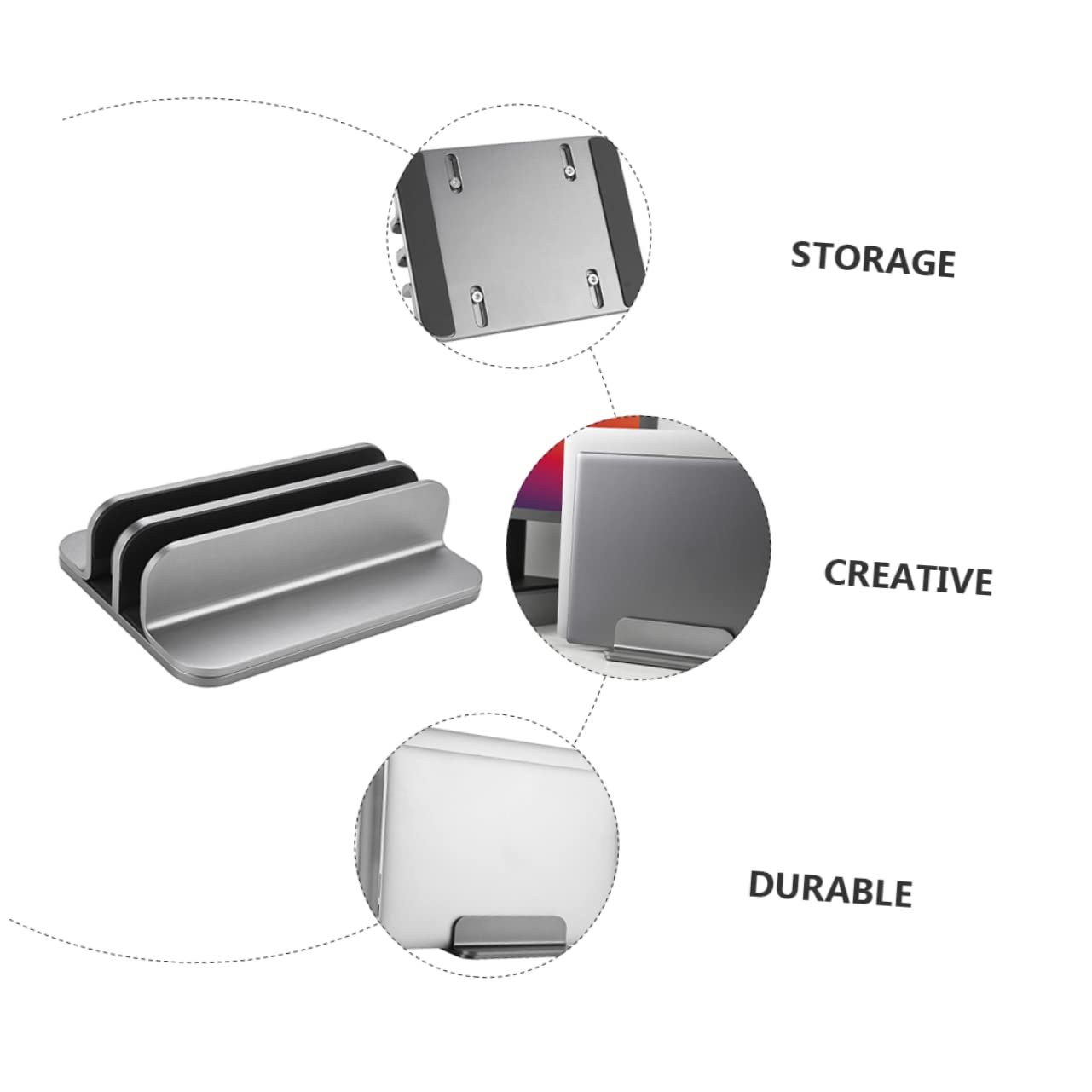 Вертикальна Підставка Алюмінієвий сплав для Ноутбука Ергономічна для столу Багатофункціональна для дому, офісу, навчання Міцна Легка, фото №5 Вертикальна Підставка Алюмінієвий сплав для Ноутбука Ергономічна для столу Багатофункціональна для дому, офісу, навчання Міцна Легка, фото №5