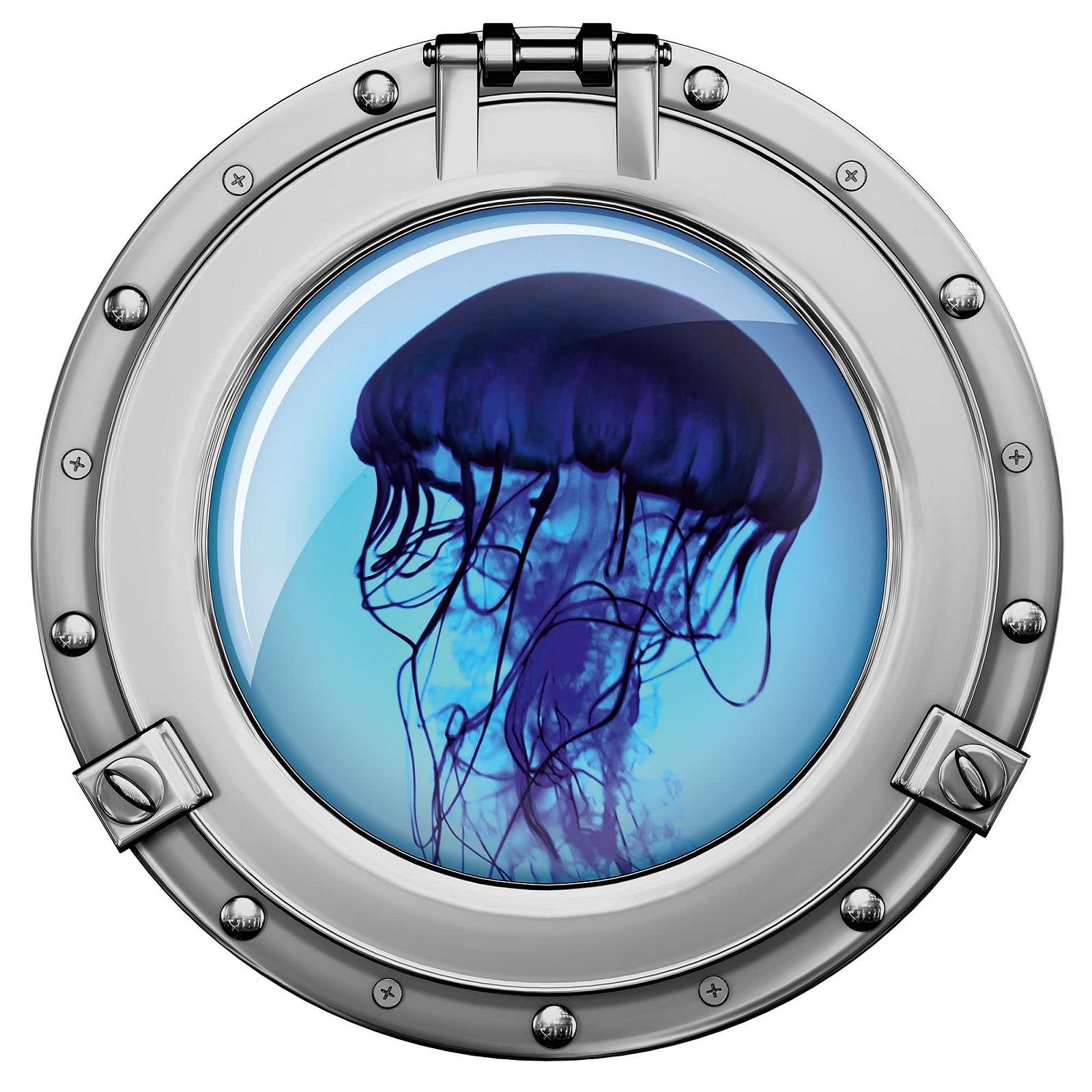 Наклейка на стіну GRAZDesign Ілюмінатор Медуза Морська 30 x 30 см, фото №1 Наклейка на стіну GRAZDesign Ілюмінатор Медуза Морська 30 x 30 см, фото №1