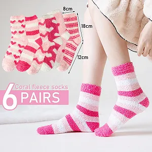 6 пар Мягких носков Женские Пушистые Зимние носки Домашние носки Теплые носки для сна Толстые носки для женщин Носки для кровати Толстые зимние носки Супермягкие Высокая эластичность Размер 35-41 synthetic.ua - Фото 1