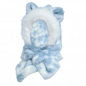 Зимова шапка з капюшоном і вушками - Фото 1