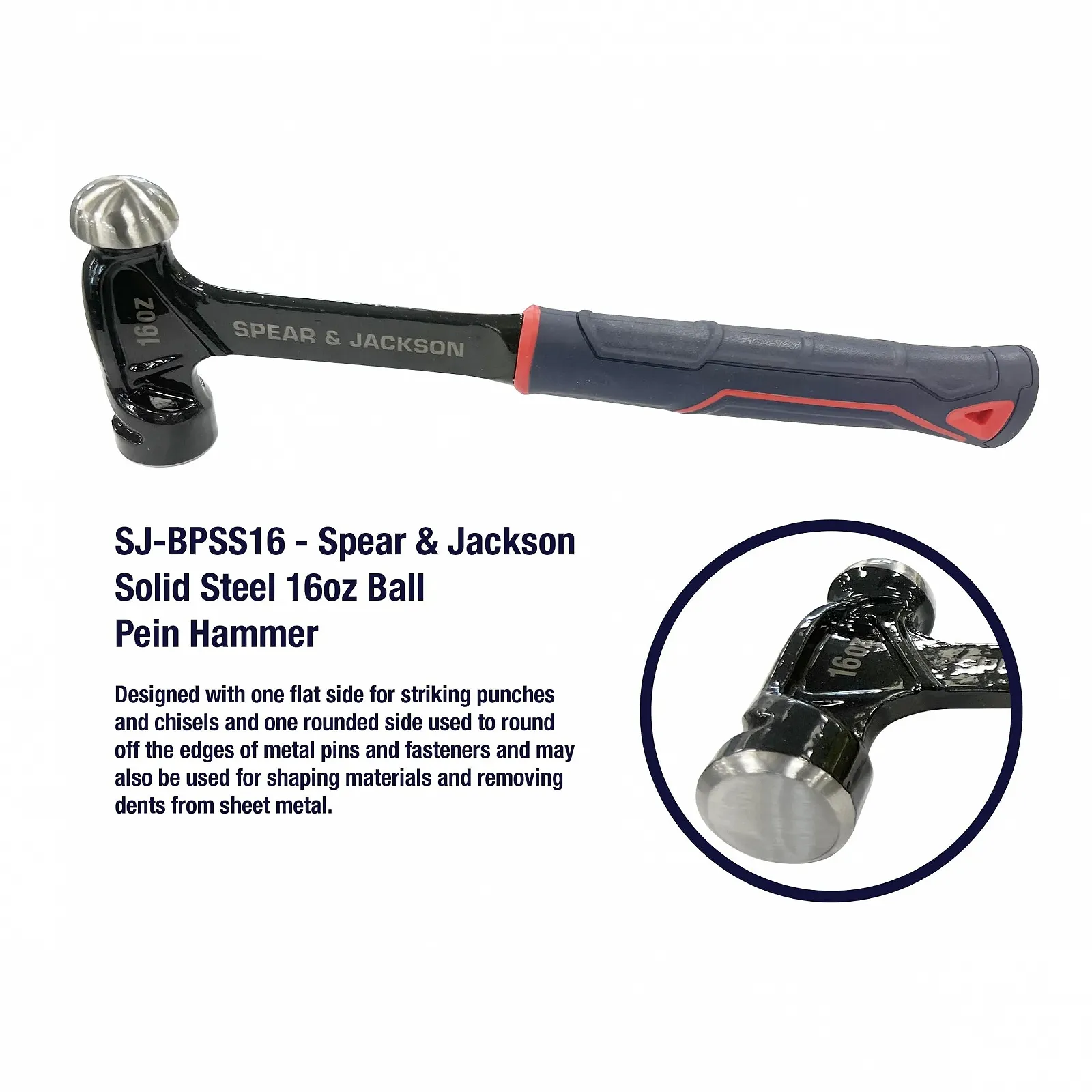 Молоток для виправлення вм'ятин Spear & Jackson SJ-BSS16 16 унцій (450 г), фото №3