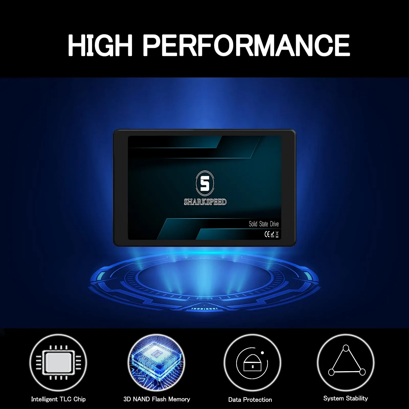 Внутрішній SSD S SHARKSPEED 256 ГБ 2.5 дюйма SATA 3 (6 Гб/с) TLC 3D NAND, фото №2
