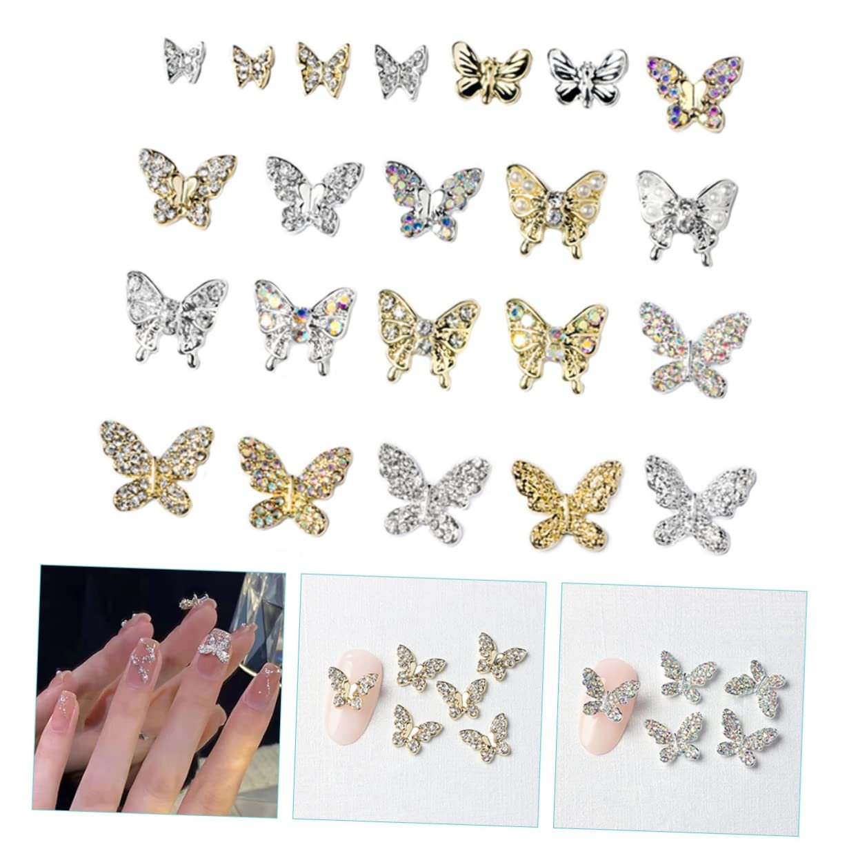 Украшения для ногтей Бабочка Healvian 22 шт., фото №9
