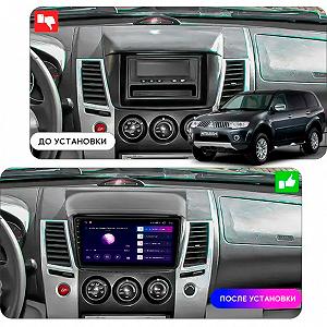 Штатна магнітола Lesko для Mitsubishi Pajero Sport II Рестайлинг 2013-2016 екран 9 4/64Gb CarPlay 4G Wi-Fi GPS Prime synthetic.ua - Фото 1