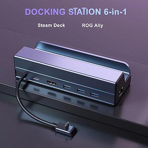 Док-станция Daguaika 6в1 90W для Steam Deck/ROG (HDMI 4K/ Ethernet/ 3хUSB 3.0/ USB-C90W) synthetic.ua - Фото 1