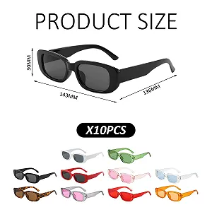 Очки NYGGTYK Ретро 90-х Маленькая оправа Черный, Красный, 10 шт synthetic.ua - Фото 1