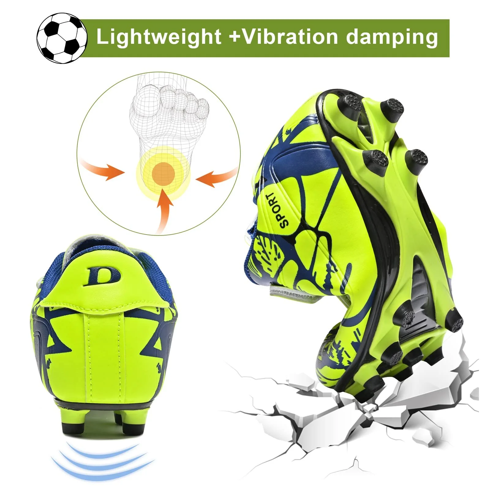 Футбольные бутсы детские унисекс, дышащие, легкие, нескользящие, размер 28-37, фото №6