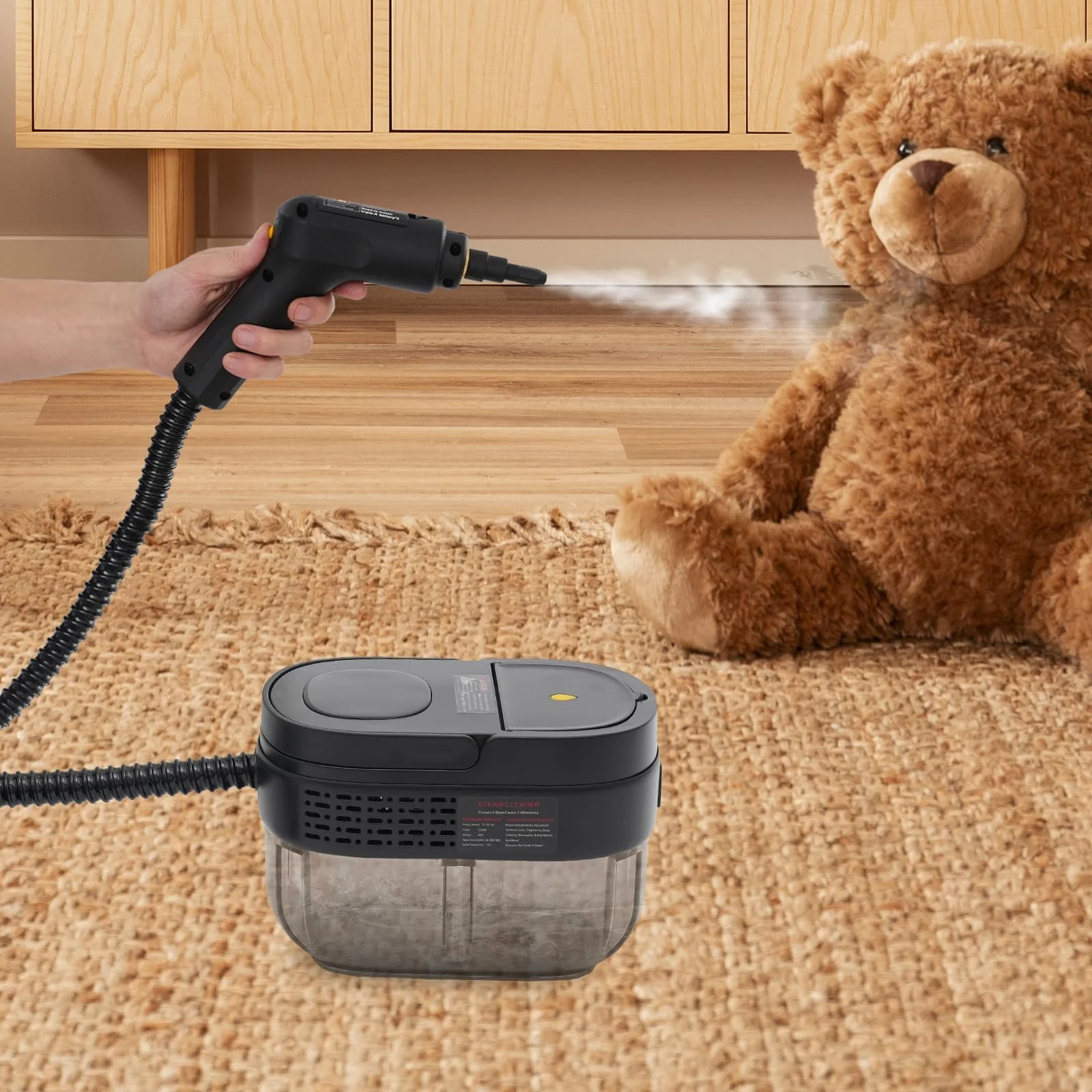 Пароочисник ручний 1500W 220V 3.0Bar Чорний, фото №3