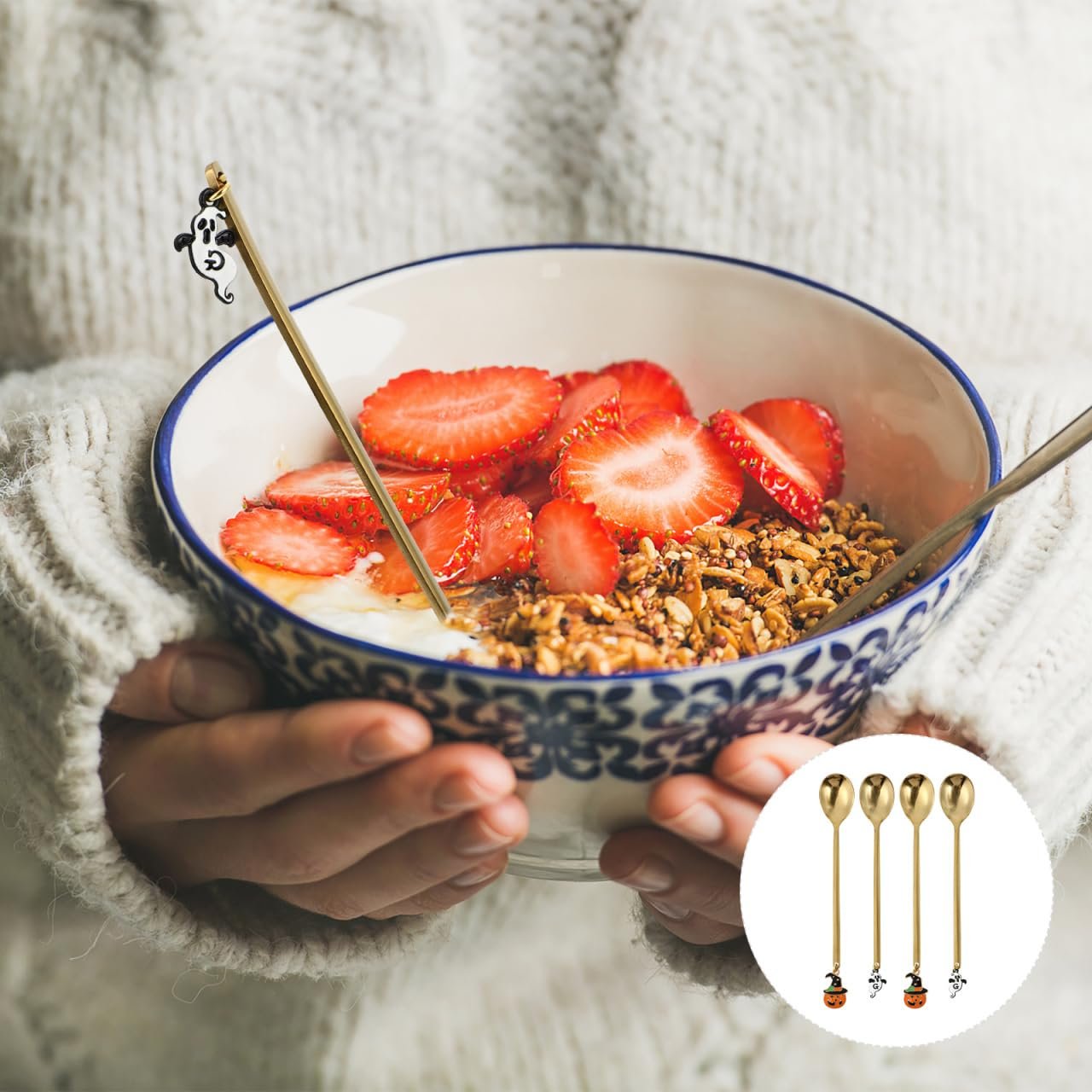 Ложка Чайная Angoily Тыква 4 шт Нержавеющая сталь, фото №3