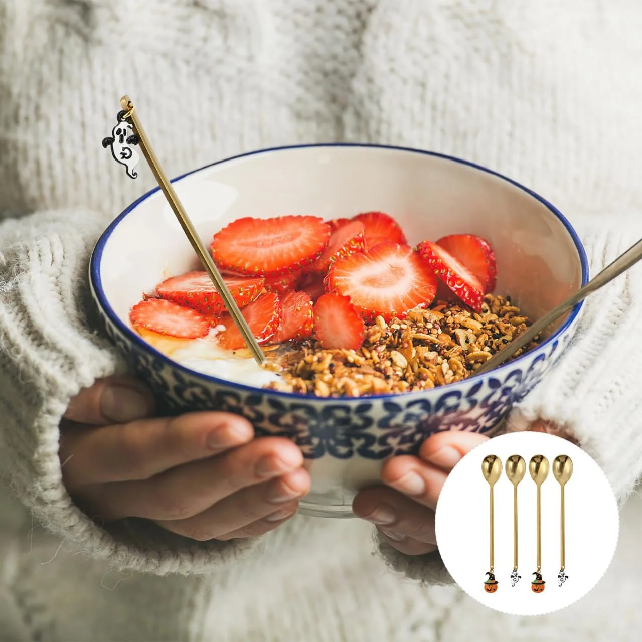 Ложка Чайна Angoily Гарбуз 4 шт. Нержавіюча сталь, фото №3 Ложка Чайна Angoily Гарбуз 4 шт. Нержавіюча сталь, фото №3