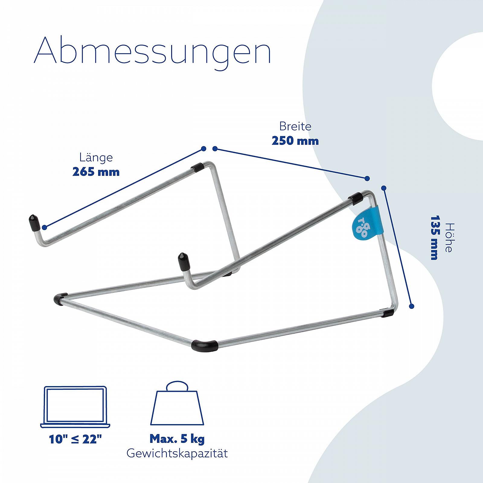 Подставка для ноутбука R-Go Tools Office Серебристый, фото №4 Подставка для ноутбука R-Go Tools Office Серебристый, фото №4