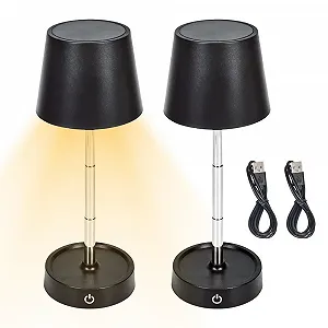 Настільна лампа LED бездротова акумуляторна телескопічна сенсорна регульована яскравість 2 шт. - Фото 1