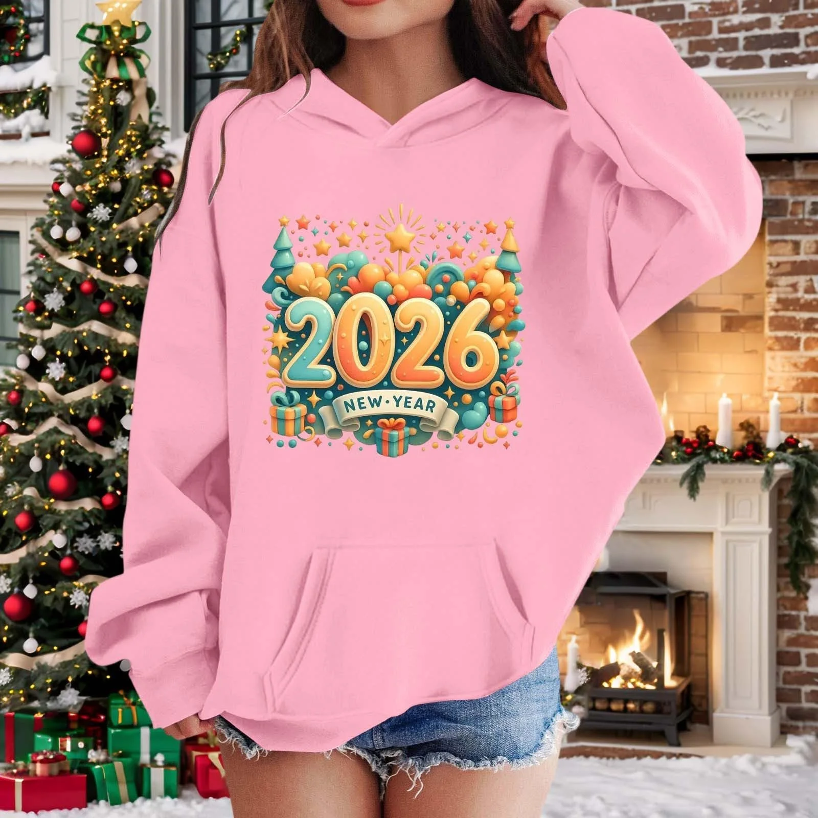 Толстовка с капюшоном для девочек 134 с мультяшными принтами, фото №3