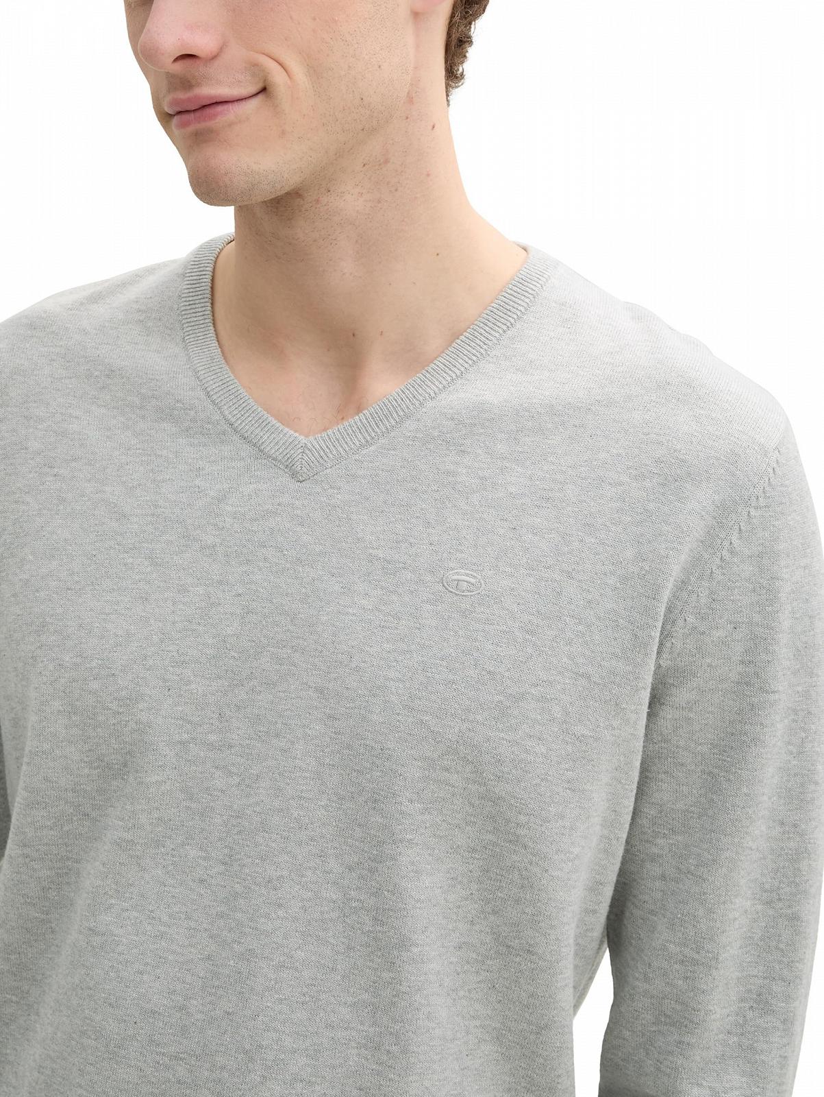 Джемпер в'язаний TOM TAILOR basic з V-подібним вирізом, фото №6