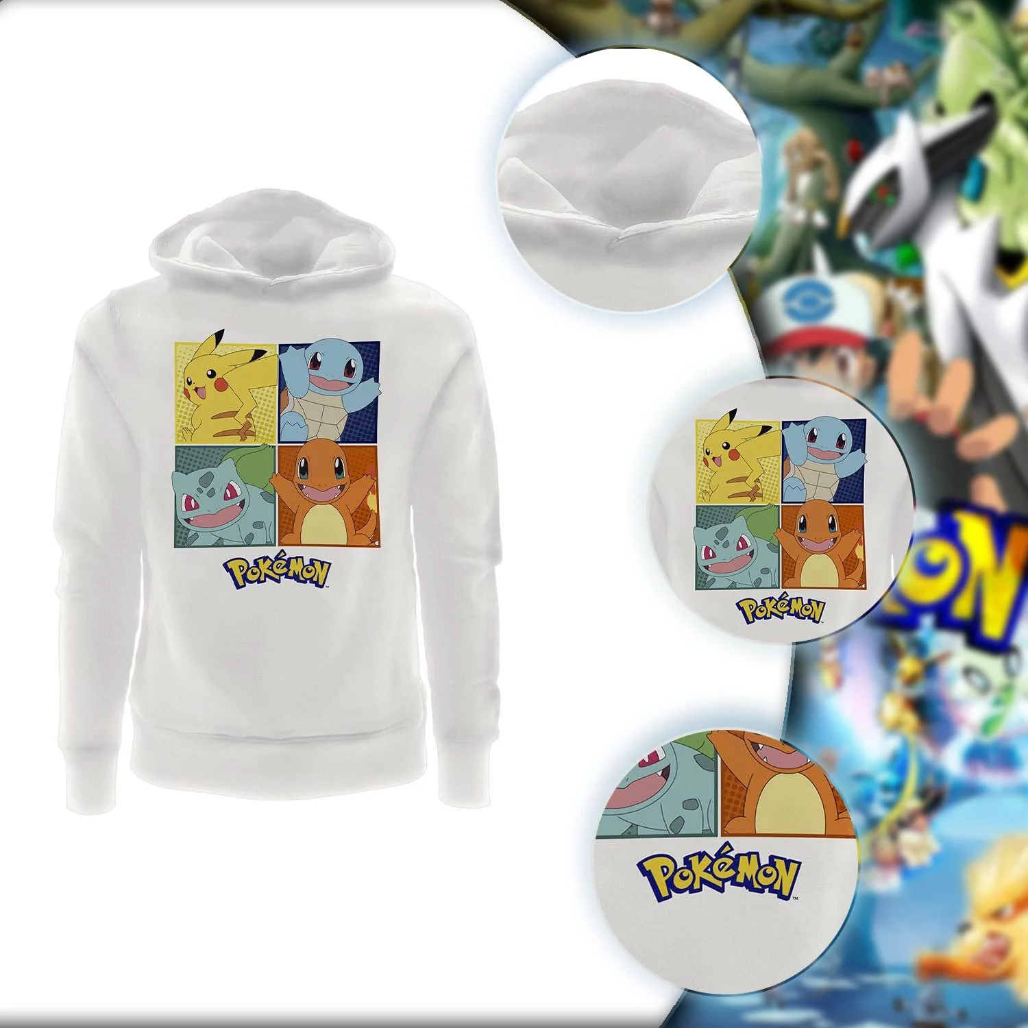 Худі Pokemon Fashion UK Білий Бавовна (Дитячий), фото №3