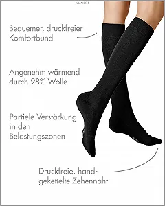 Вязаные теплые гольфы KUNERT Wool Care для женщин synthetic.ua - Фото 1