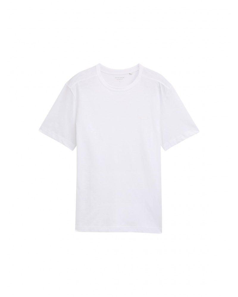 Футболка Basic cotton  1045627-20000 Tom Tailor Білий M, фото №4