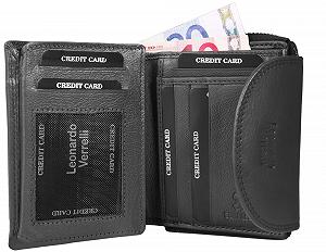 Кошелек Женский из Кожи LEONARDO VERRELLI 3000104 с Защитой RFID 12.5 x 10 см, серый, Retro synthetic.ua - Фото 1