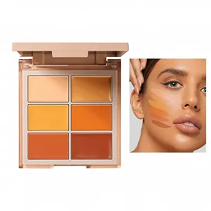 Палетка консилеров Goowafur 6 цветов Корректор тона кожи для лица - Многофункциональный крем-консилер для макияжа с полным покрытием для контурирования - Фото 1