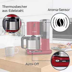 Капельная кофеварка Bosch Styline TKA8A054 1,1 л 1100 Вт Красная synthetic.ua - Фото 1