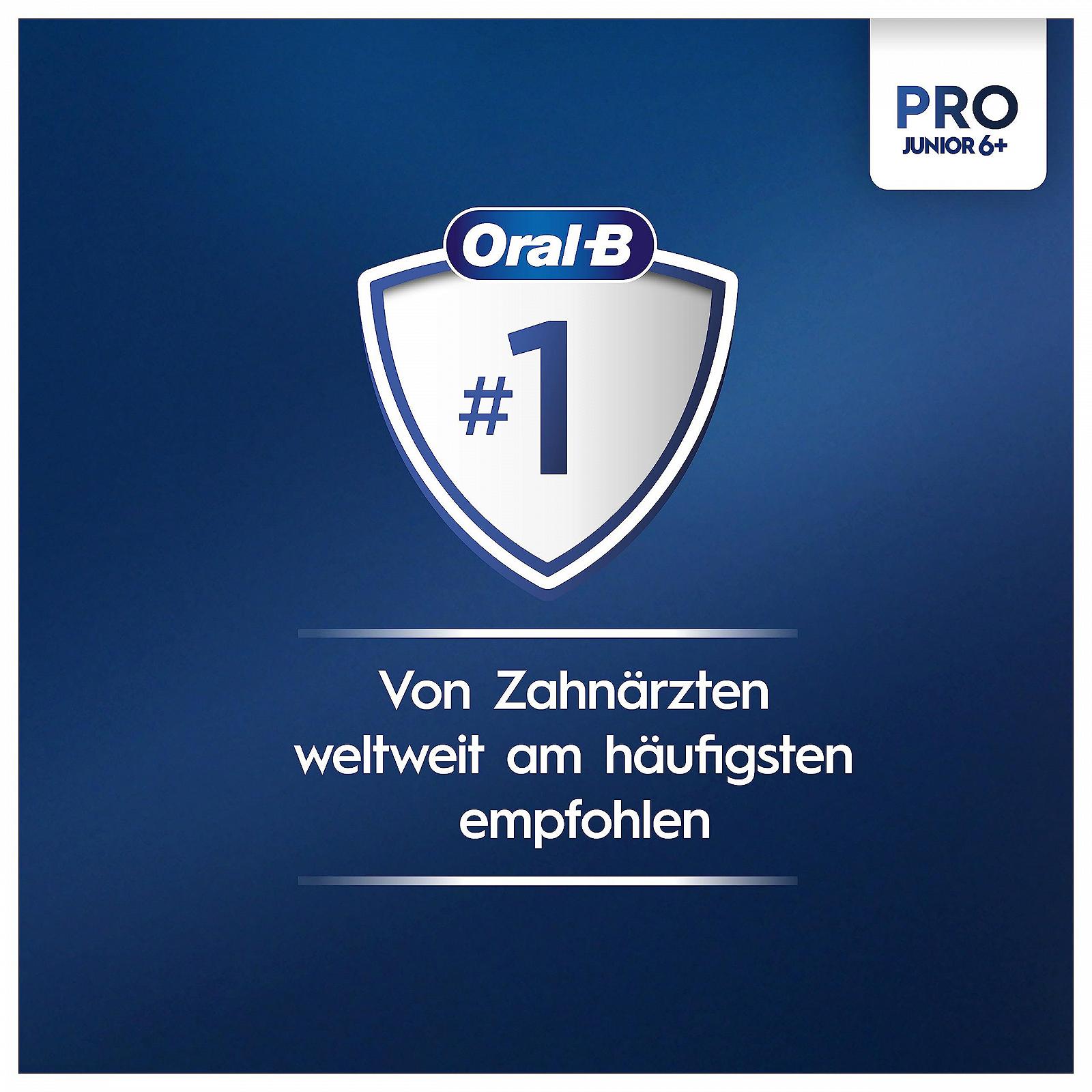 Зубна щітка електрична Oral-B Pro Junior для дітей від 6 років, з датчиком тиску, 3 режими чищення, включаючи делікатний, м'яка щетина та таймер, фіолетова, фото №9